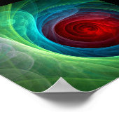 レッドストームフローラモダン抽象芸術アートカラーパターン ポスター (角)