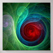 レッドストームフローラモダン抽象芸術アートカラーパターン ポスター (正面)