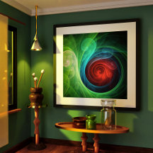 レッドストームフローラモダン抽象芸術アートカラーパターン