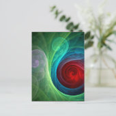 レッドストームフローラモダン抽象芸術アートカラーパターン ポストカード (スタンド正面)