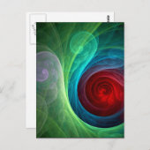レッドストームフローラモダン抽象芸術アートカラーパターン ポストカード (正面/裏面)