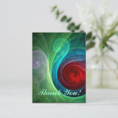 レッドストームフローラモダン抽象芸術アートカラーパターン ポストカード (スタンド正面)