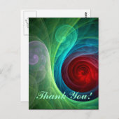 レッドストームフローラモダン抽象芸術アートカラーパターン ポストカード (正面/裏面)