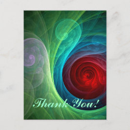 レッドストームフローラモダン抽象芸術アートカラーパターン ポストカード