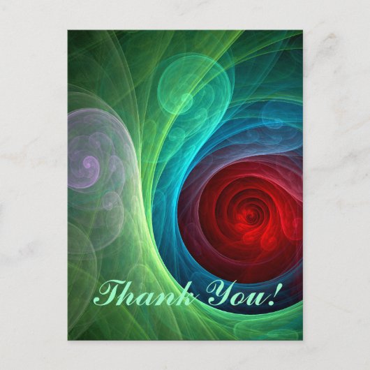 レッドストームフローラモダン抽象芸術アートカラーパターン ポストカード (正面)