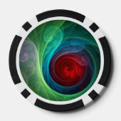 レッドストームフローラモダン抽象芸術アートカラーパターン ポーカーチップ (裏面)