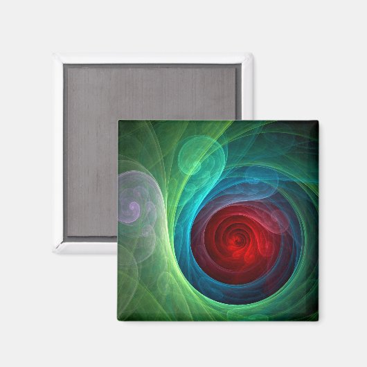 レッドストームフローラモダン抽象芸術アートカラーパターン マグネット (正面/裏面)