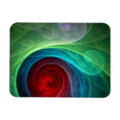 レッドストームフローラモダン抽象芸術アートカラーパターン マグネット (横)