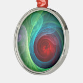 レッドストームフローラモダン抽象芸術アートカラーパターン メタルオーナメント (左)