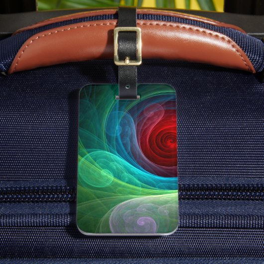 レッドストームフローラモダン抽象芸術アートカラーパターン ラゲッジタグ (正面インサイチュ2)