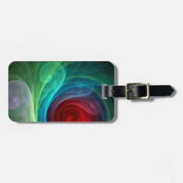 レッドストームフローラモダン抽象芸術アートカラーパターン ラゲッジタグ