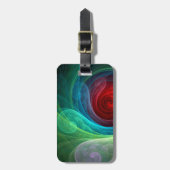 レッドストームフローラモダン抽象芸術アートカラーパターン ラゲッジタグ (正面縦)