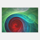 レッドストームフローラモダン抽象芸術アートカラーパターン ラッピングペーパーシート (正面)