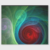 レッドストームフローラモダン抽象芸術アートカラーパターン ラッピングペーパー (フラット)