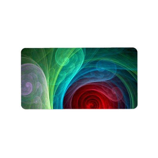 レッドストームフローラモダン抽象芸術アートカラーパターン ラベル (正面)