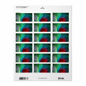 レッドストームフローラモダン抽象芸術アートカラーパターン ラベル (フルシート)