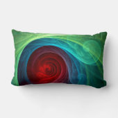 レッドストームフローラモダン抽象芸術アートカラーパターン ランバークッション (裏面)