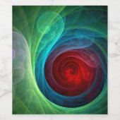 レッドストームフローラモダン抽象芸術アートカラーパターン ワインラベル (シングルラベル)