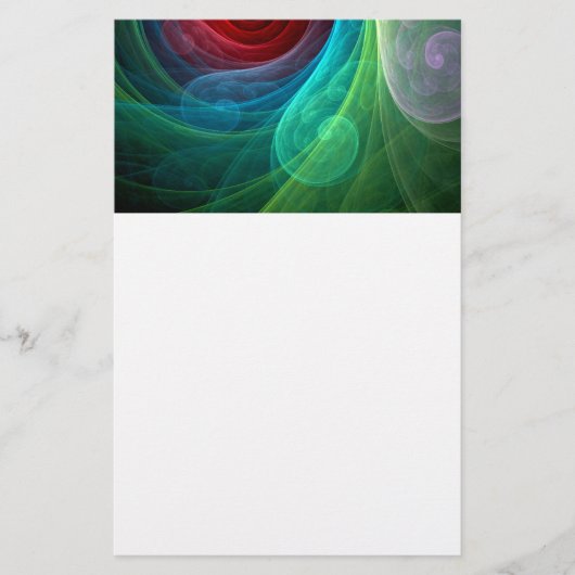 レッドストームフローラモダン抽象芸術アートカラーパターン 便箋 (正面)