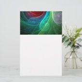 レッドストームフローラモダン抽象芸術アートカラーパターン 便箋 (スタンド正面)