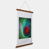 レッドストームフローラモダン抽象芸術アートカラーパターン 吊り下げ型タペストリー (傾斜あり)