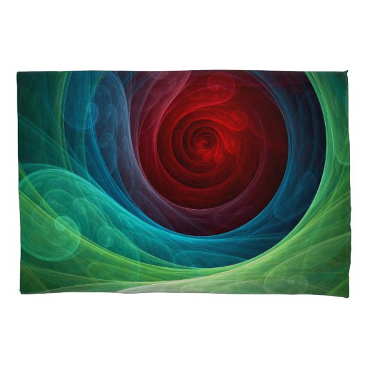 レッドストームフローラモダン抽象芸術アートカラーパターン 枕カバー (正面)