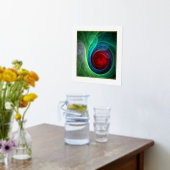 レッドストームフローラモダン抽象芸術アートカラーパターン 箔ポスター (レイダウン (キッチン))