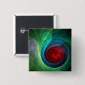 レッドストームフローラモダン抽象芸術アートカラーパターン 缶バッジ (正面&裏面)