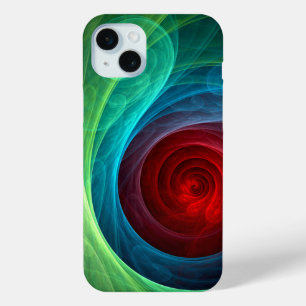 レッドストームフローラモダン抽象芸術アートカラーパターン iPhone 15 MINIケース