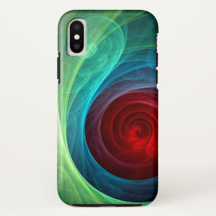 レッドストームフローラモダン抽象芸術アートカラーパターン iPhone X ケース