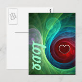 レッドストームフローラモダン抽象芸術アートラブパターン ポストカード (正面/裏面)