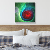 レッドストームフローラモダン抽象芸術白黒 キャンバスプリント (インサイチュ (寝室))