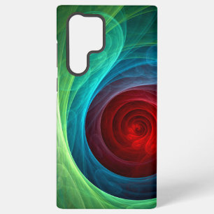 レッドストーム フラワー モダン アブストラクト アート カラーパターン SAMSUNG GALAXY S22 ULTRAケース