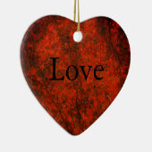 レッドストーンハートプリント セラミックオーナメント (右)