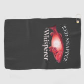 レッドスナッパーウィスパーラーダーク魚釣りタオル ゴルフタオル (横)