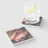 レッドスナッパースクエアコースター ストーンコースター (横)