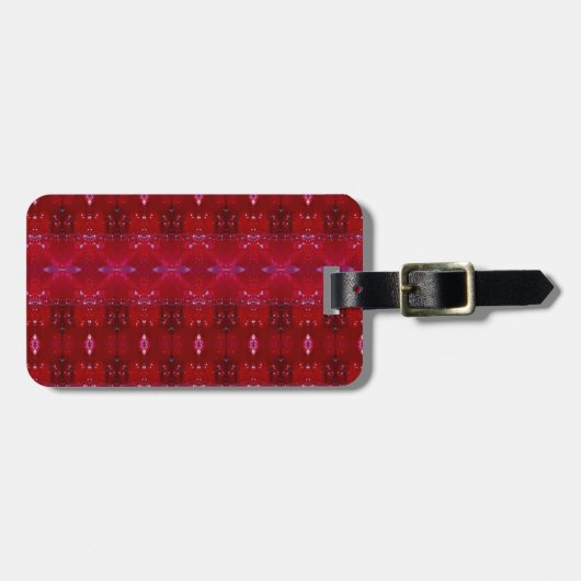 レッドスナップドラゴンイカットも ラゲッジタグ (正面横)