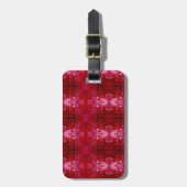 レッドスナップドラゴンイカット ラゲッジタグ (正面縦)