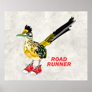 レッドスニーカーのロードランナー ポスター