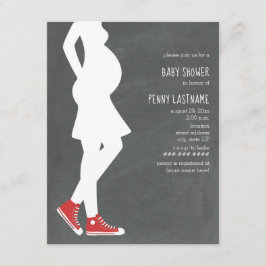 レッドスニーカーベビーバンプベビーシャワー 招待状