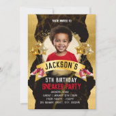 レッドスニーカー誕生日パーティーへの招待 招待状 (正面)