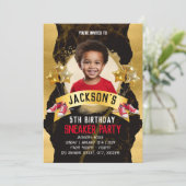 レッドスニーカー誕生日パーティーへの招待 招待状 (スタンド正面)