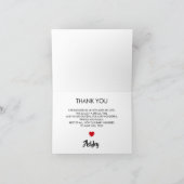 レッドスニーカー赤ちゃんシャワーサンキューカード カード (内部)