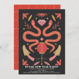レッドスネーク2025年中国の月/新年パーティー 招待状