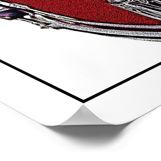 レッドスネールドラムとドラムスティックドラムポスタードラマー ポスター (角)