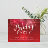 レッドスノエレガントーフレークズホリデーパーティ招待状 招待状 (スタンド正面)