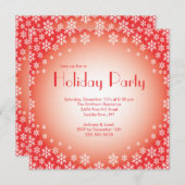 レッドスノスタイリッシューフレークズホリデーパーティ招待状 招待状 (正面/裏面)