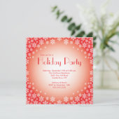 レッドスノスタイリッシューフレークズホリデーパーティ招待状 招待状 (スタンド正面)