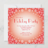 レッドスノスタイリッシューフレークズホリデーパーティ招待状 招待状 (正面)