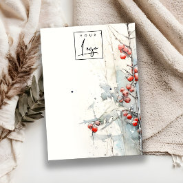 レッドスノーウィンターベリーのロゴイヤリングスタッドホルダー 名刺